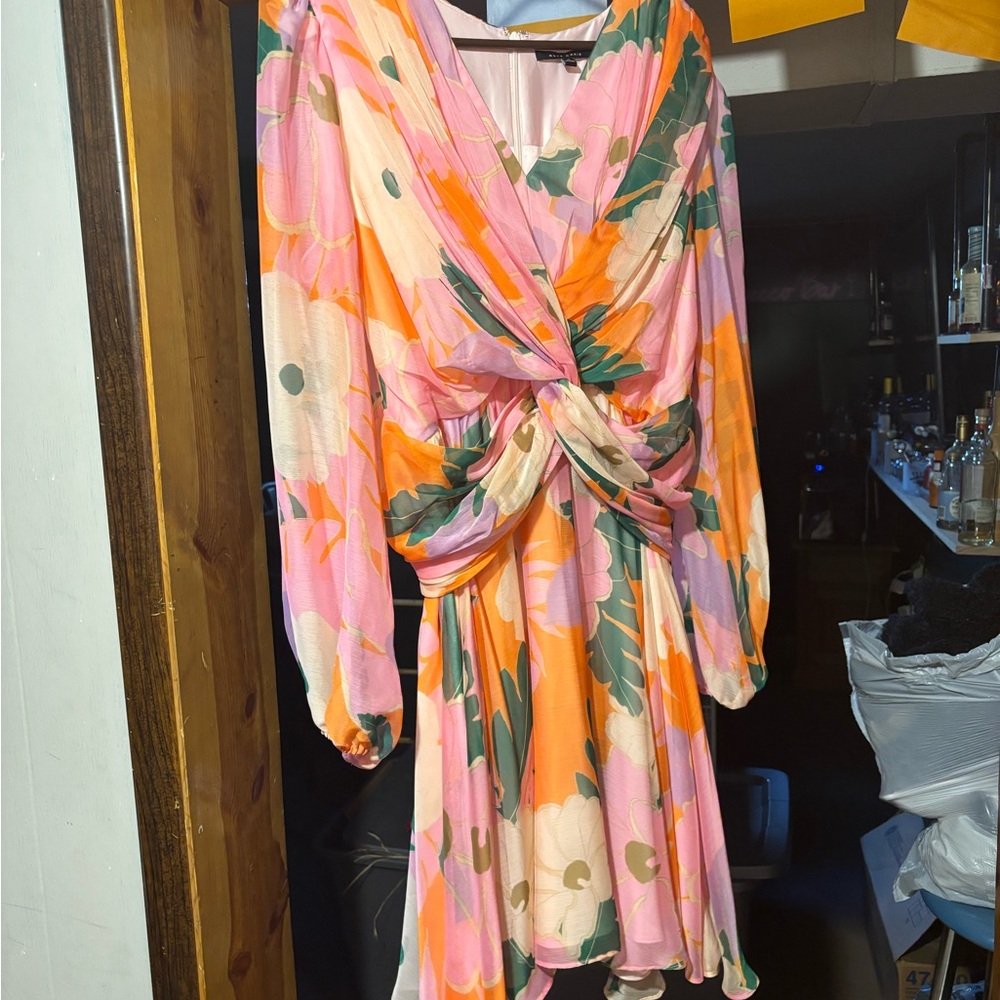 Floral Pink and Orange Dress